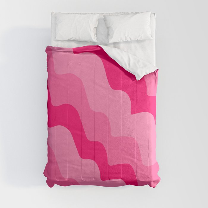 Pink wavy gradient  Comforter
