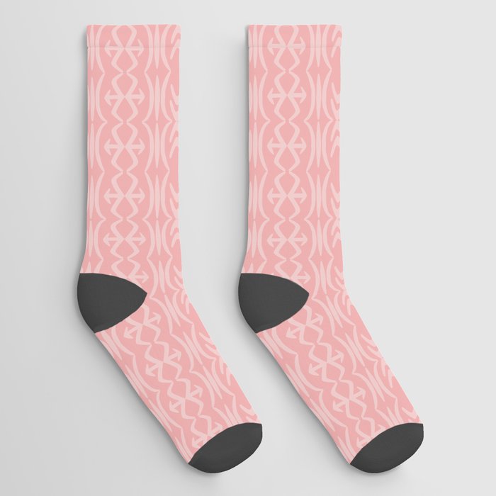 Bohemian Tribal Southwestern Arrow Pattern in Blush Pink Socks