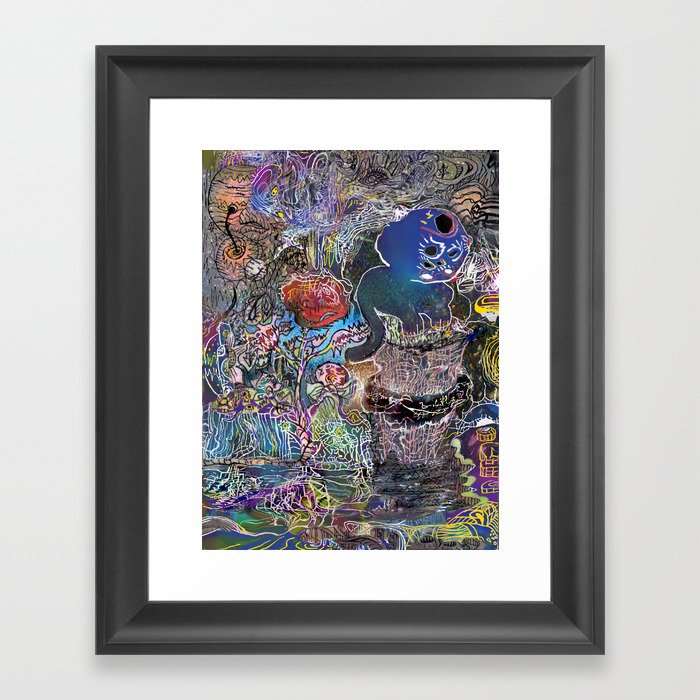 mooncat Framed Art Print
