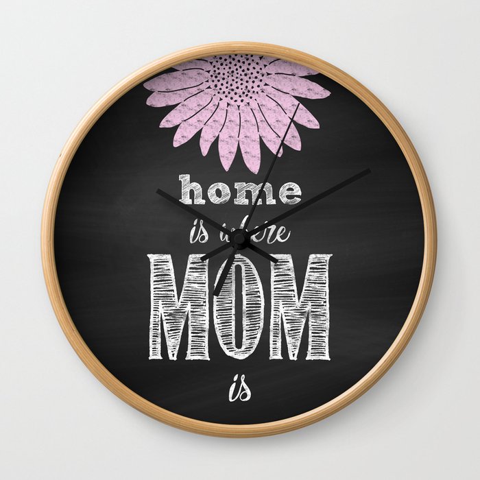 Home - Typography - Chalkboard - Mom Wall Clock