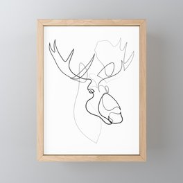 Moose one line Framed Mini Art Print