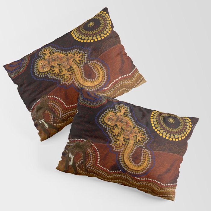 Desert Heat - Australian Aboriginal Art Theme Pillow Sham