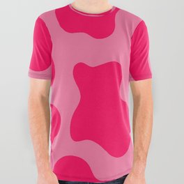 Cute Pink Cow Print All Over Graphic Tee