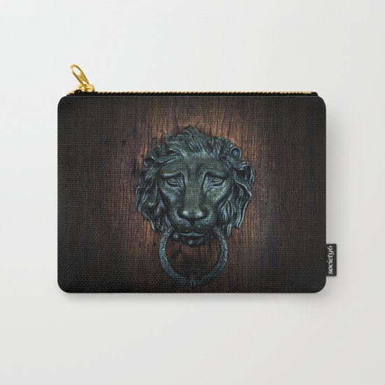 Vintage bronze lion door knocker Carry-All Pouch