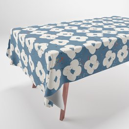 Happy nordic  simple flowers blue Tablecloth