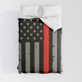 Red Line Firefighter American Flag Comforter
