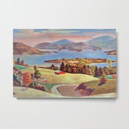 Lake George, Adirondack Mountains, New York pastoral landscape painting by Judson Smith Metal Print | Catskills, Oldwest, Rockymountains, Lakewinnipesaukee, Lakechamplain, Lakeontario, Maine, Painting, Vermont, Adirondacks 