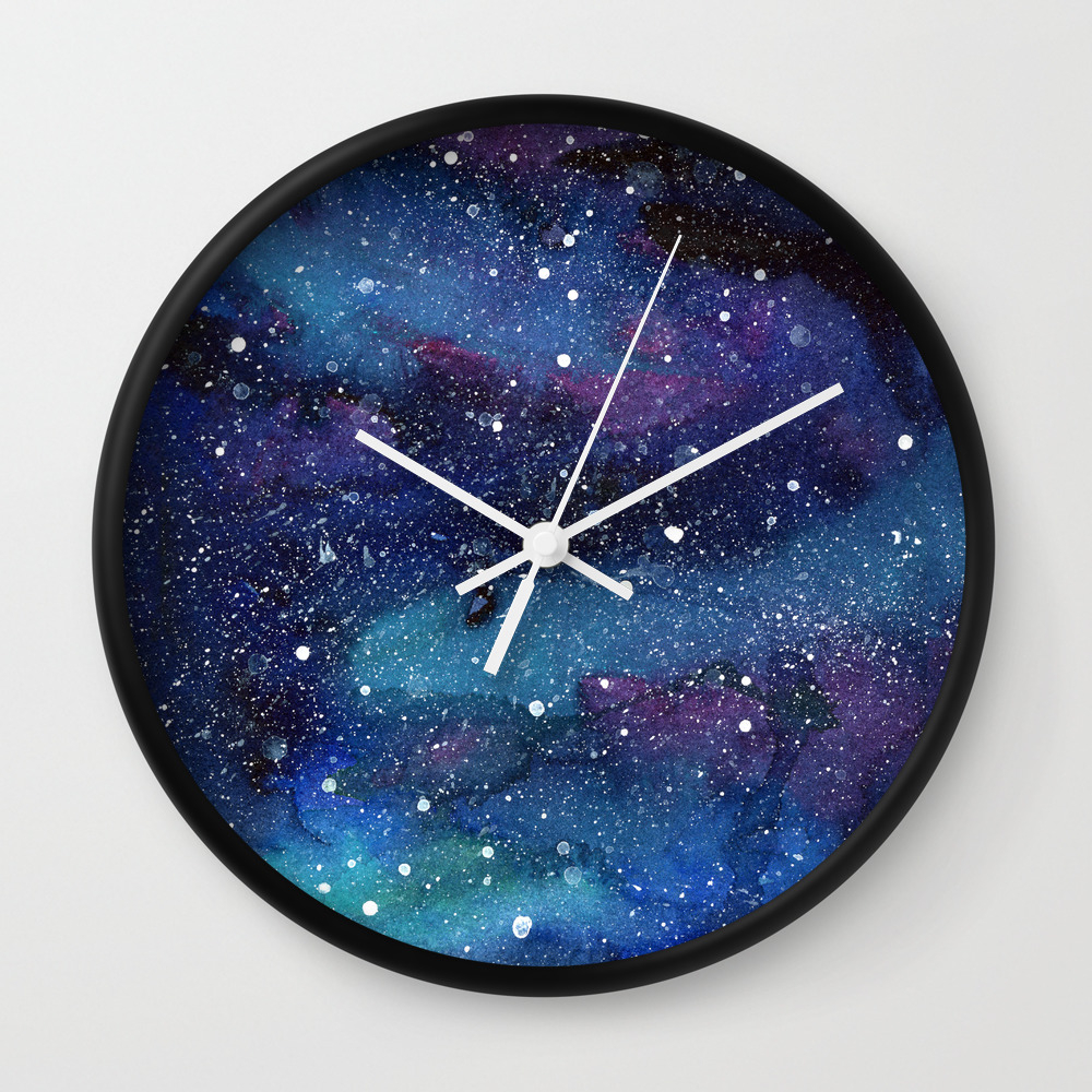 Galaxy Space Painting Stars Cosmic Universe Nebula Art Wall Clock