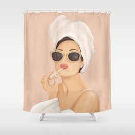 Morning Routine Shower Curtain