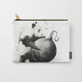 Panda Boom Carry-All Pouch | Whimsicalanimal, Pandawatercolor, Boom, Watercolor, Bombart, Bomb, Pandaprint, Animal, Painting, Pandabomb 