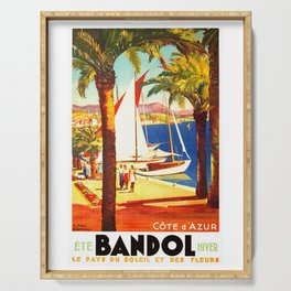 Vintage Bandol France Travel Poster Serving Tray