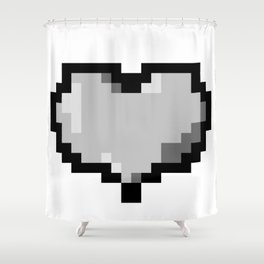 Pixel Heart 04 Shower Curtain