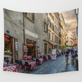 Italy Photography - Italian Restaurant Street Wall Tapestry