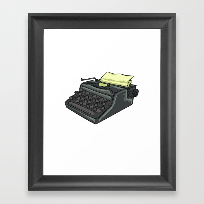 Typewriter Book Author Writer Beginner Quotes	 Framed Art Print