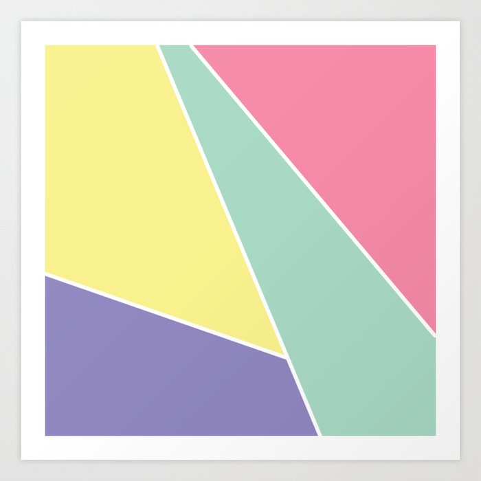 Pastel Color Block Art Print by Ranchi Society6