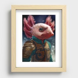 Axolotl warrior Recessed Framed Print