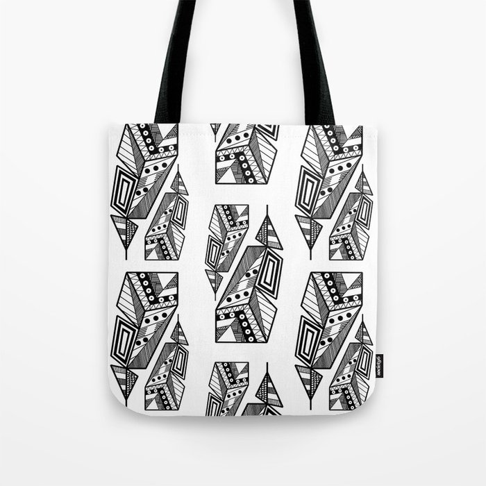 Reflection Tote Bag | Graphic-design, Digital, Black-&-white, Illustration, Pattern, Graphic-design, Pop-art, Geometry, Folk, Pagan