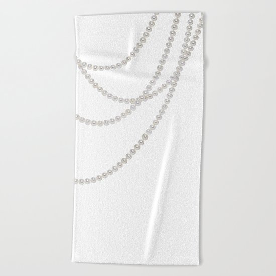 White Pearls Beach Towel