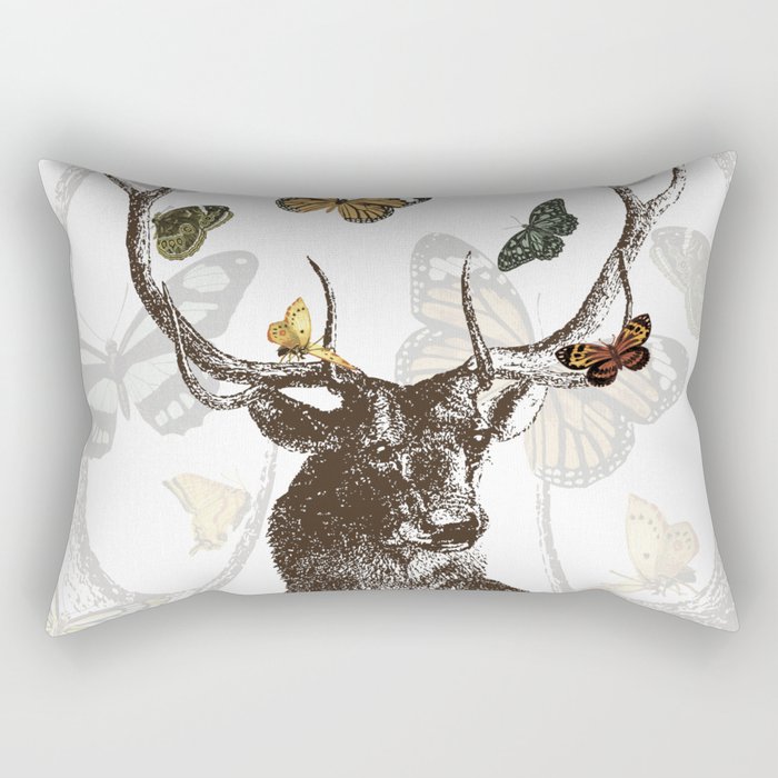 The Stag And Butterflies Deer And Butterflies Vintage Stag