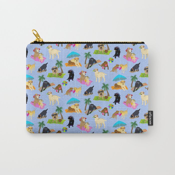 Beach Day for the Labs by Big Black Dog Studio Carry-All Pouch