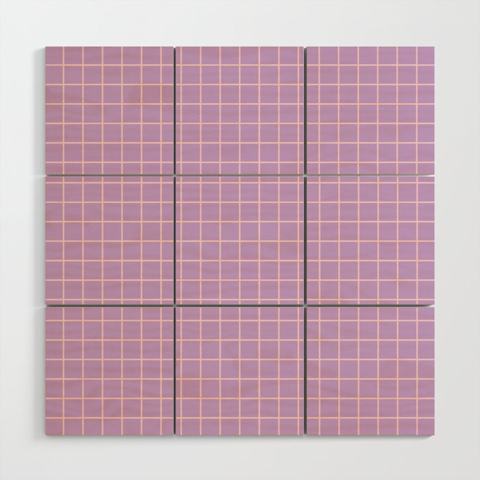 Grid Pink and Lavender Wood Wall Art