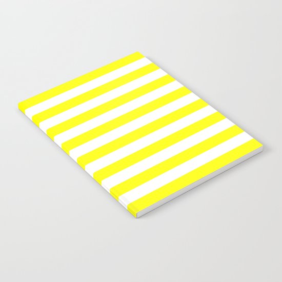 Horizontal Stripes (Yellow/White) Notebook