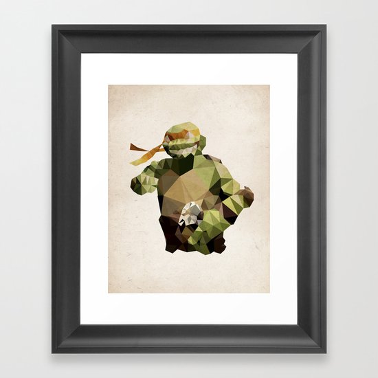 Polygon Heroes - Michelangelo Framed Art Print