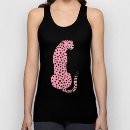The Stare: Pink Cheetah Edition Tank Top | Tropical, Forest, Watercolor, Cheetah, Fierce, Wild, Tiger, Midcentury, Modern, Pop 