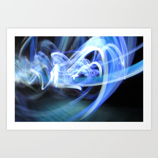 (Mostly) Blue Light Painting Art Print