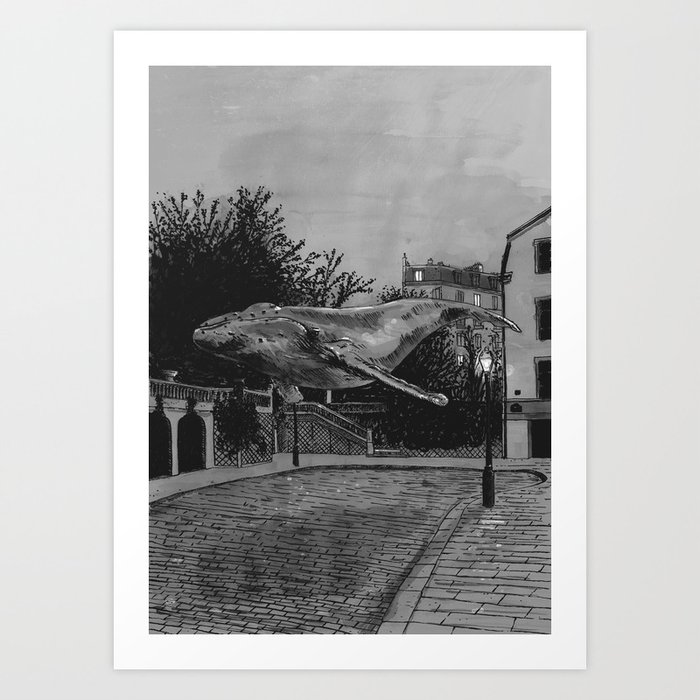 Une Baleine a Montmartre - Paris Art Print