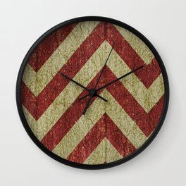 Wood painted chevrons pattern design Wall Clock