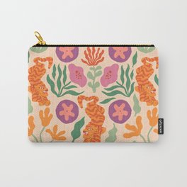 Whimsical and Fierce! // Tiger Pattern Carry-All Pouch | Interior Design, Cat, Mid Century, Bohemian, Floral, Boho, Nature, Maximalist, Bold, Jungle 