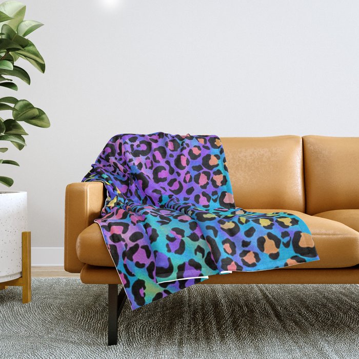 Rainbow leopard cheap blanket