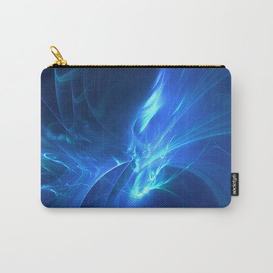Electric Blue Fractal Carry-All Pouch