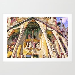 Gaudi Sagrada Familia, Barcelona - Detail Art Print