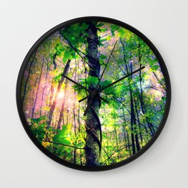 Forest of the Fairies (Deep Pastels) Wall Clock