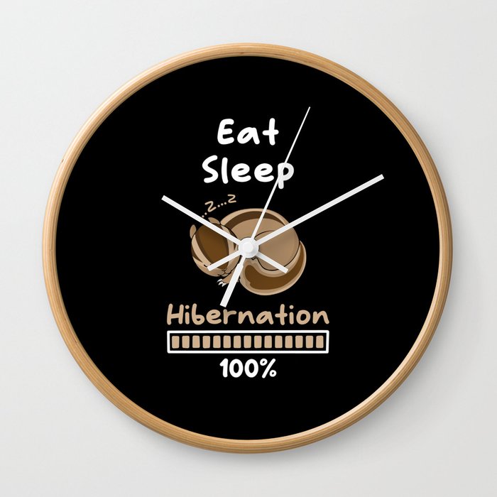 Eat Sleep Hibernation 100 Chipmunks Wall Clock