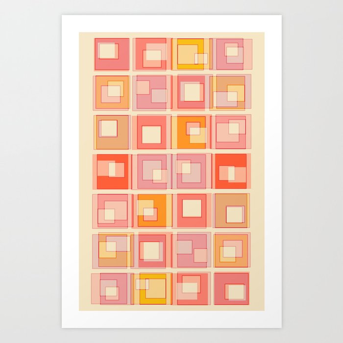 Retro Sweet Squares Art Print