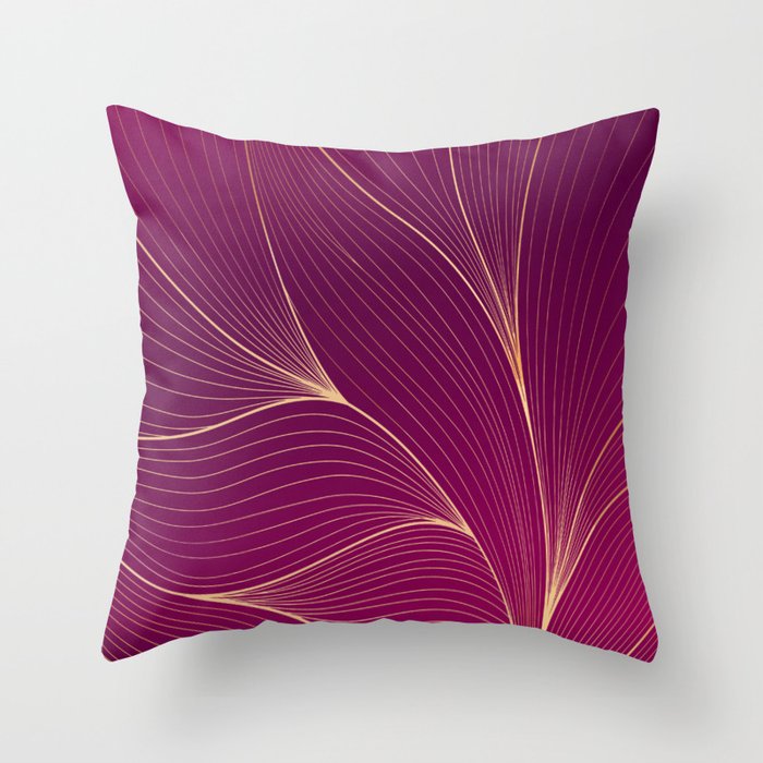 The Plums with Gold  Throw Pillow
