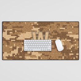 Personalized  W Letter on Brown Military Camouflage Army Commando Design, Veterans Day Gift / Valentine Gift / Military Anniversary Gift / Army Commando Birthday Gift  Desk Mat