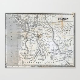 Vintage Map of Oregon Canvas Print