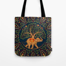 Elephant Tree of life in Mandala  Tote Bag