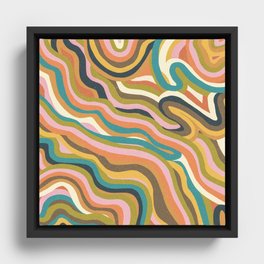 Rainbow Marble Framed Canvas