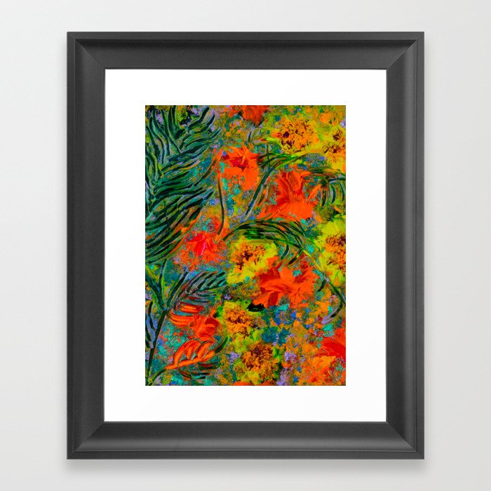 Energetic Florals Framed Art Print