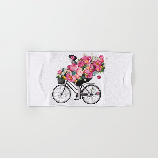 floral bicycle Hand & Bath Towel