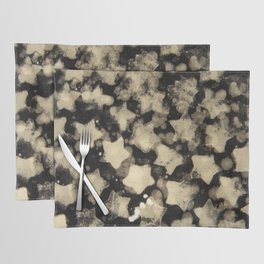 Bleached Distressed Stars on a Black Background Placemat