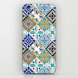 Tiles,mosaic,azulejo,quilt,Portuguese,majolica, iPhone Skin