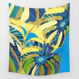 Blooming in Blue Wall Tapestry