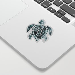Sea Turtle - Turquoise Ocean Waves Sticker