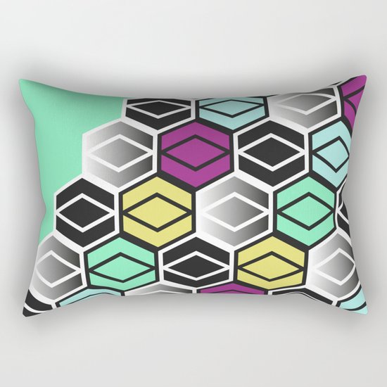 HexagonWall Rectangular Pillow